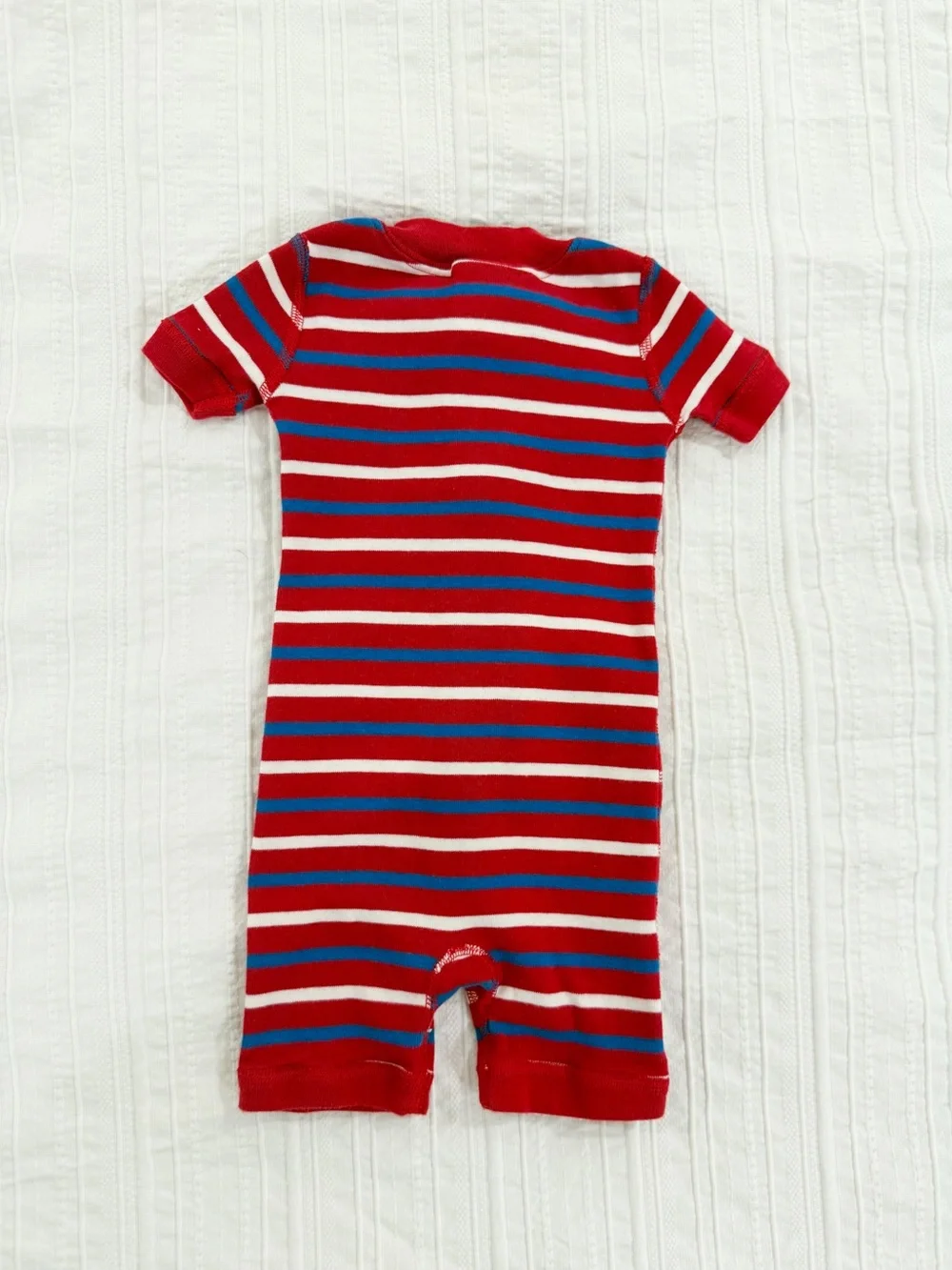 Hanna Andersson 100% Organic Cotton Zip Shortie Sleeper Red Blue 3–6M